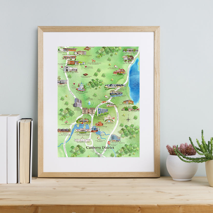 A3-size Canberra District wine region map unframed print