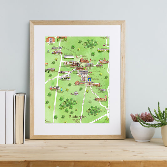 Rutherglen District Wine Region Map Unframed Print A3