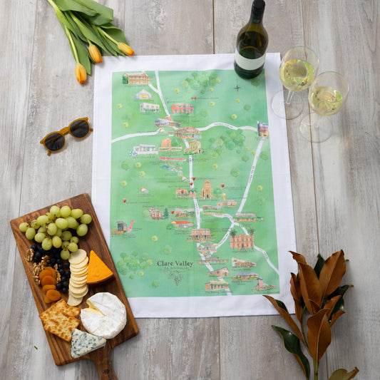 Clare Valley Wine Region Map Tea Towel 2.0 PRE-ORDER
