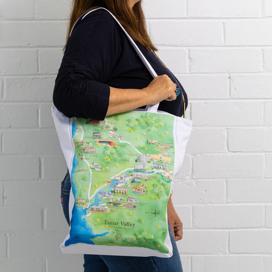 Tamar Valley Wine Region Map Tote Bag PRE-ORDER