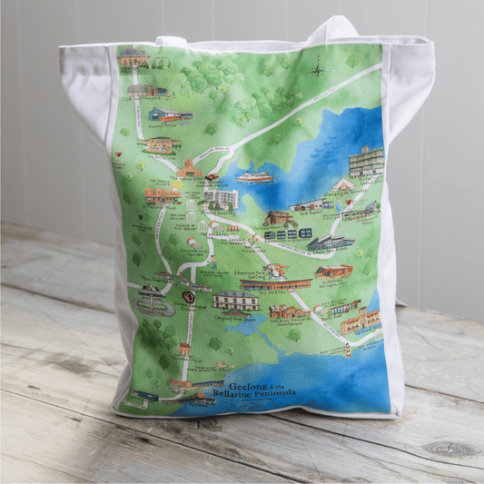 The perfect canvas tote bag for friends and family who live in the Geelong & the Bellarine Peninsula