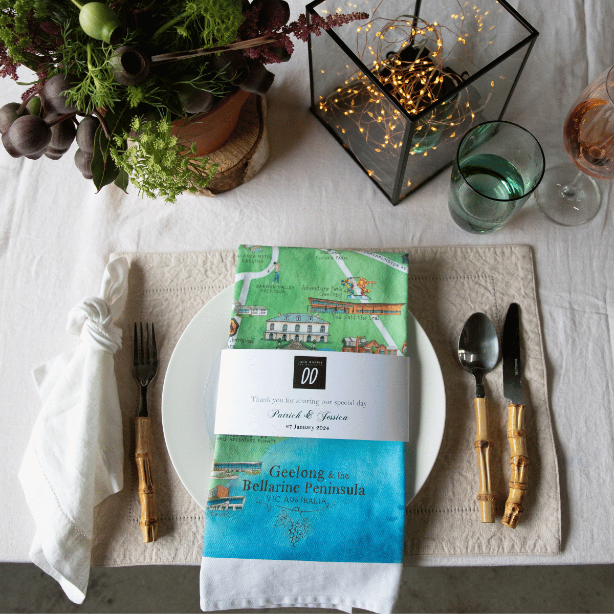 If you're having your event in Geelong & the Bellarine Peninsula, give our illustrated map as a combined thank you gift and personalised placecard