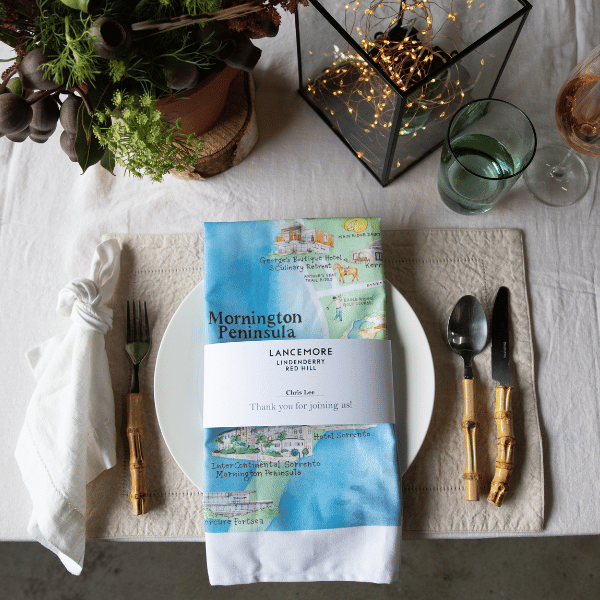 Mornington Peninsula Wine Region Map Tea Towel 2.0
