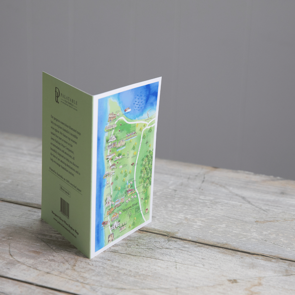 The perfect illustrated map blank inside greeting card for friends and family who live on or love visiting the Margaret River