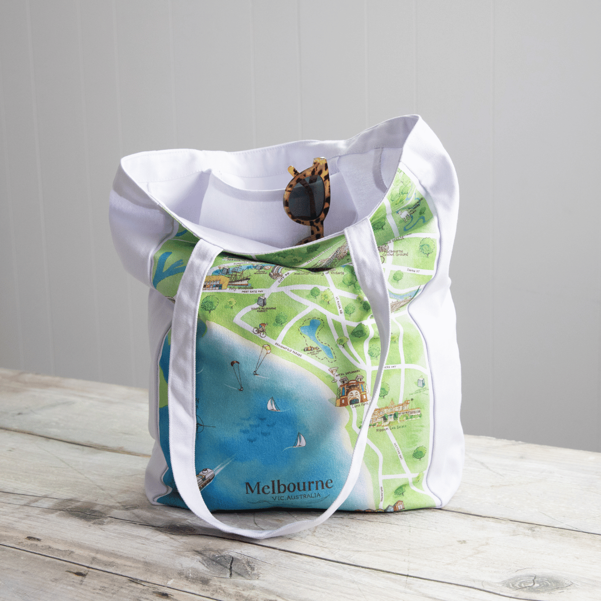 The perfect illustrated map canvas tote bag gift for friends and family who live in or love visiting Melbourne VIC