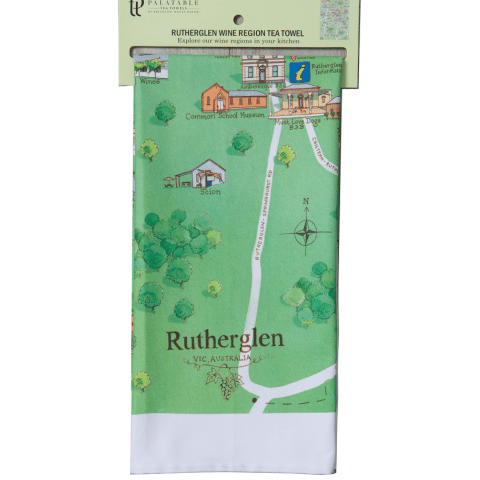 Rutherglen VIC wine region map tea towel retail ready