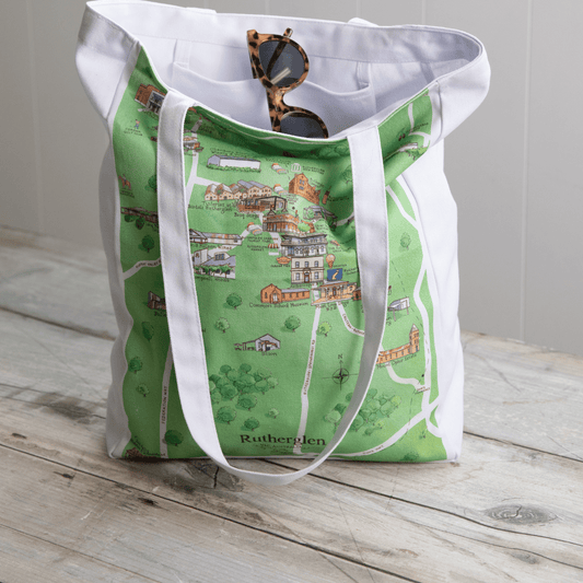 The perfect illustrated map canvas tote bag gift for friends and family who live in or love visiting Rutherglen VIC